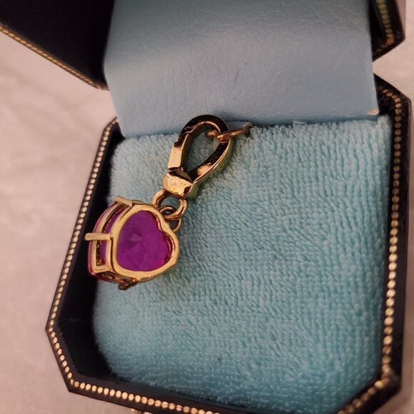 💖 Juicy Couture Raspberry Pink Red Gem Rhinestone Charm Rare 💖 - Picture 2 of 5